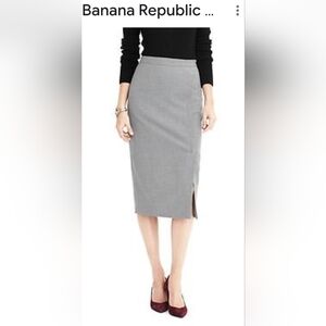 Banana Republic "Midi Pencil Skirt In Light Gray Heather" Size 8 Tall, RN#54023